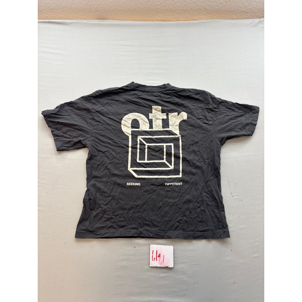 OTR Lab Outfitters Graphic Tee Charcoal Gray Boxy Short Sleeve Shirt Large - Picture 5 of 5